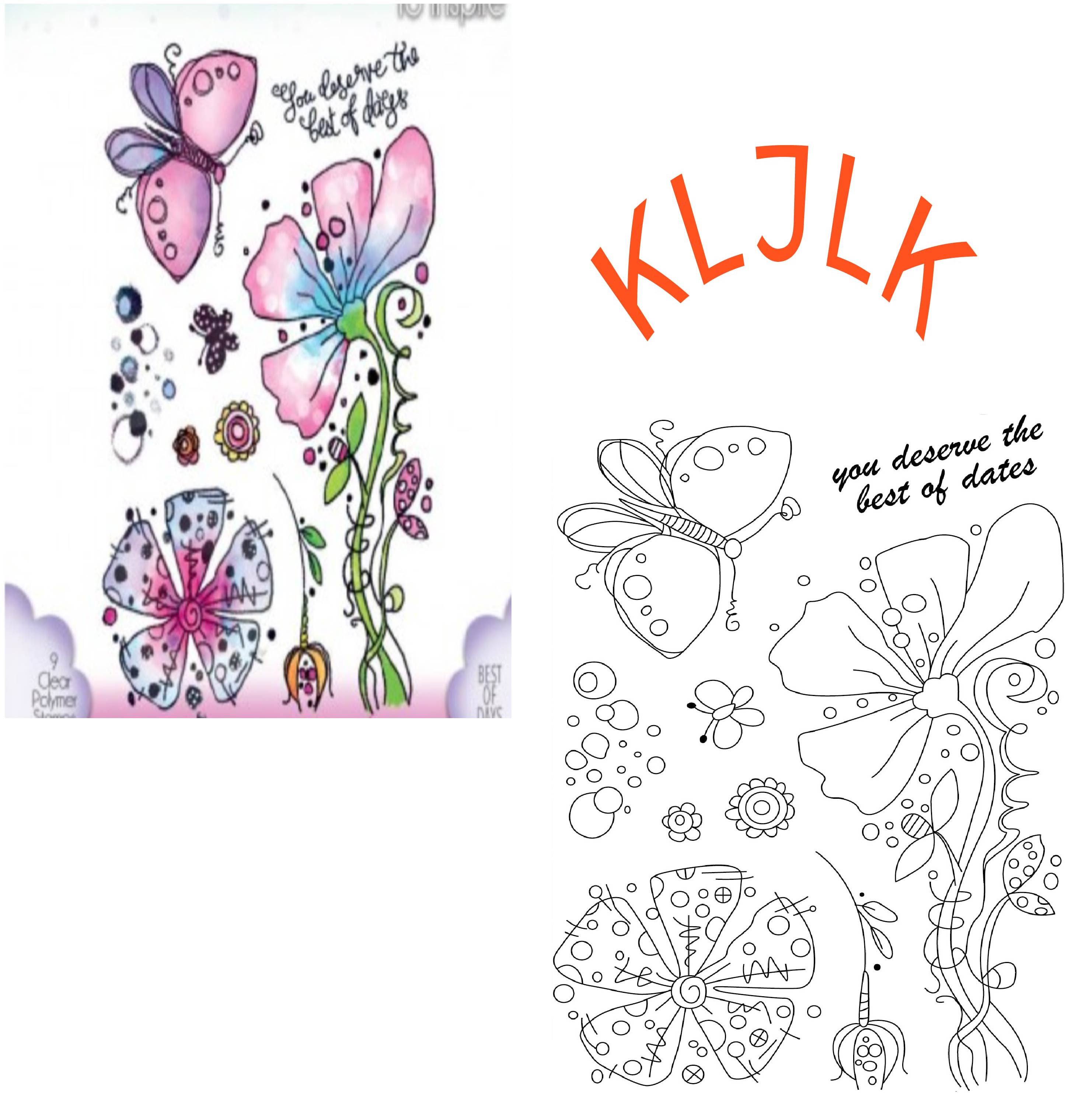 Flowers butterfly Transparent Clear Silicone Stamp/Seal for DIY scrapbooking/photo album Decorative clear stamp: 764 / stamp