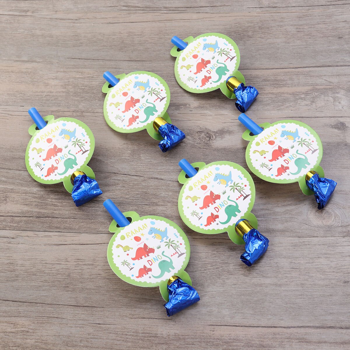 Silbato soplado desechable, suministros para de cumpleaños, boda, 6 piezas