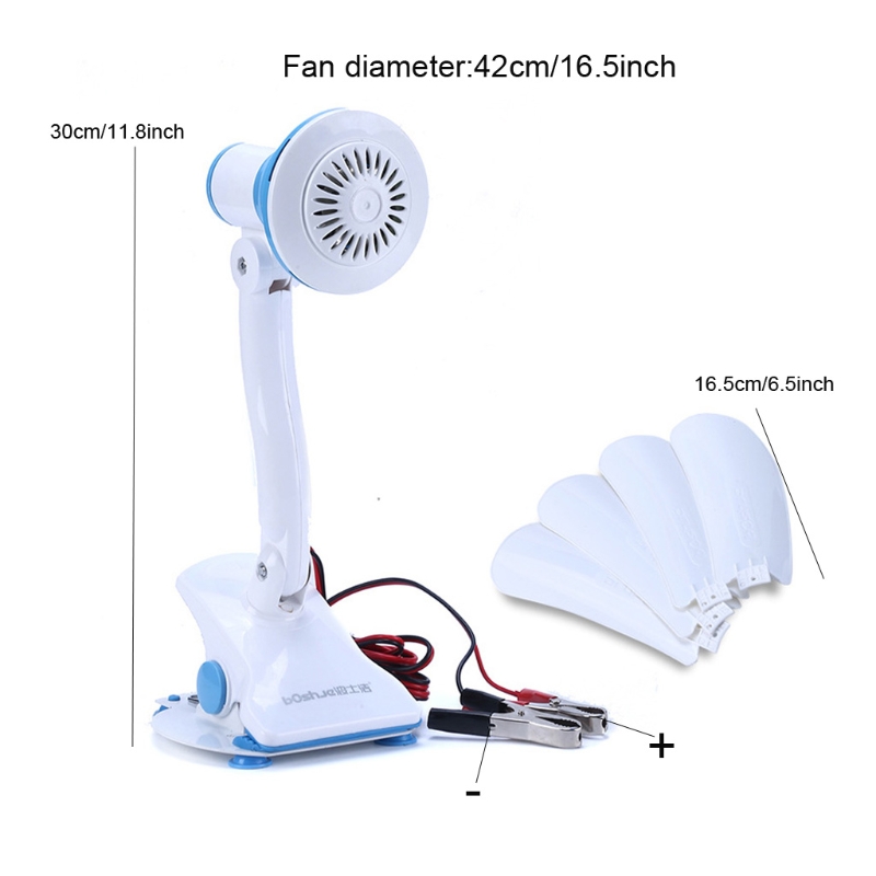 16.5Inch 12V 8W Stille Plafond Ventilator Een Snelheid Rustig Clip Op Ventilator Bureau Ventilator Voor Camping Tent outdoor Auto Suv