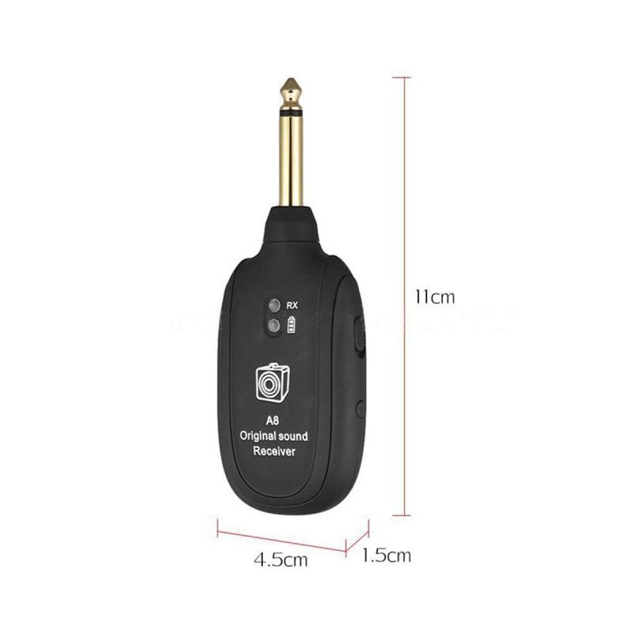 Système émetteur et récepteur de guitare sans fil A8, batterie intégrée, guitare sans fil UHF Rechargeable avec câble de chargement USB