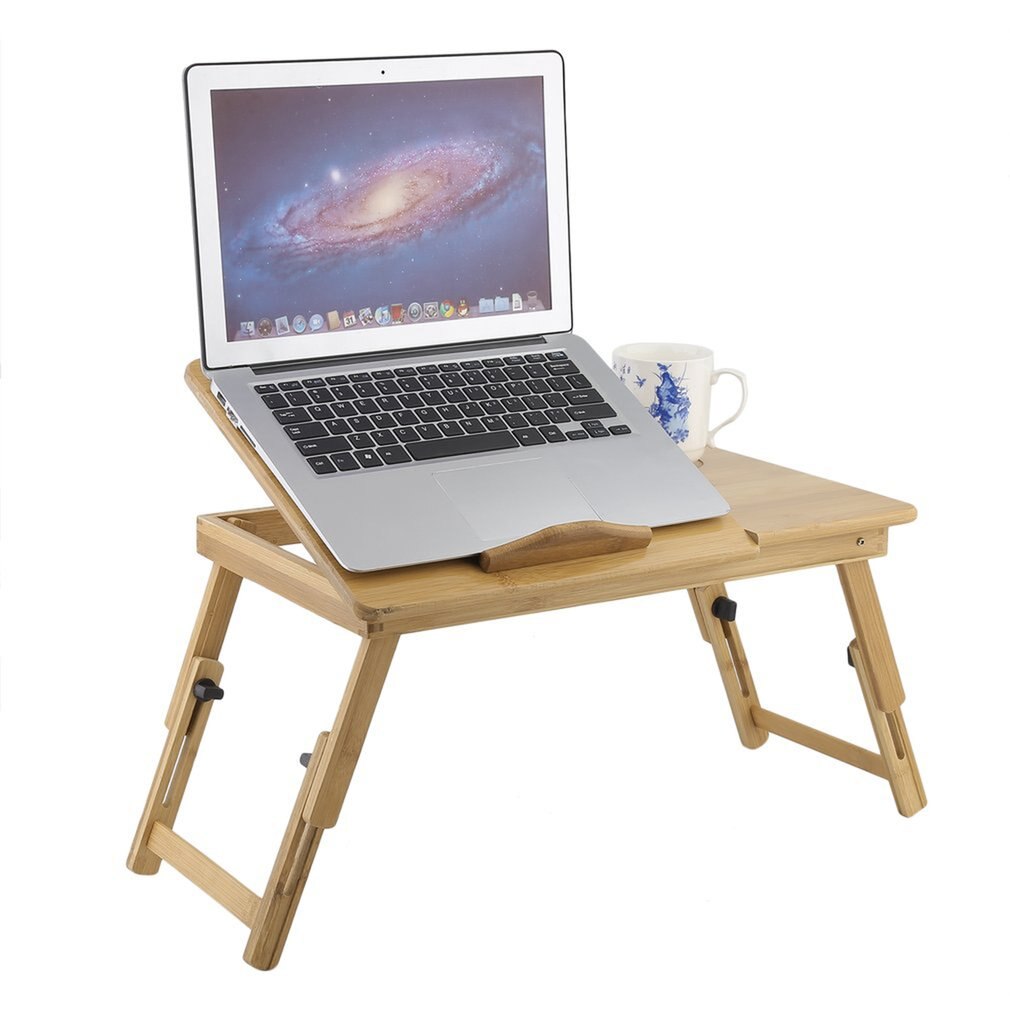 Foldable Portable Bamboo Computer Stand Laptop Desk With/Without Fan Tea Serving Bed Dining Table Laptop Notebook Table