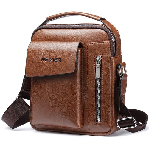 Mannen Mode College Student Handtas Diagonaal Tas Waterdichte Schoudertas Mannen Business Travel Crossbody Bag 150: DEEP BROWN BIG