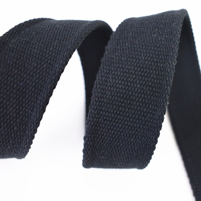 Sangles en coton et Polyester de 2M 45mm 2-2.5mm d&#39;épaisseur, pour sac à dos, étiquette, bande polarisée, accessoires de couture, bricolage: Black-45mm