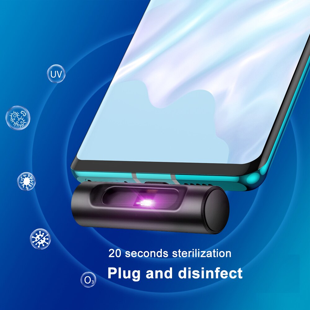 HOCO Mini przenośna dezynfekcja UVC UV LED light telefon komórkowy interfejs USB wtyczka zasilanie ręczne sterylizacja UVC 270nm dla Samsung