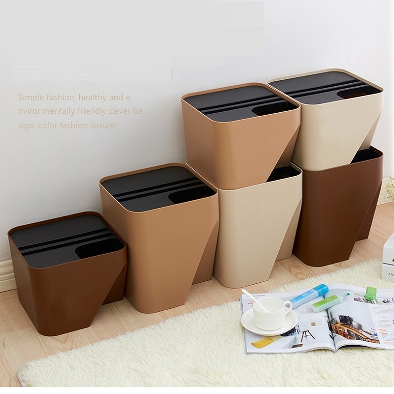 Stapelbaar Japanse Stijl Afvalbakken Creatieve Multi-layer Badkamer Keuken Huishoudelijke Plastic Grote Prullenbak Sorteren Dustbins S/L