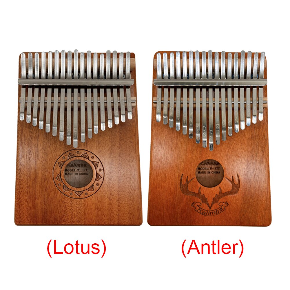 17-Key Thumb Finger Piano Kalimba Lightweight Portable African Sanza Mbira Mahogany Wood Music Elements for Beginner