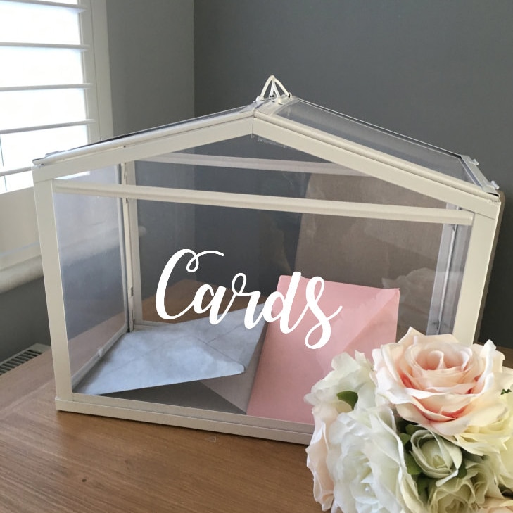 Wedding Card Box Vinyl Sticker Ceremony Cards Decals Wedding Reception Decoration Card Box Label Sticker Vinyl Art Mural AZ467