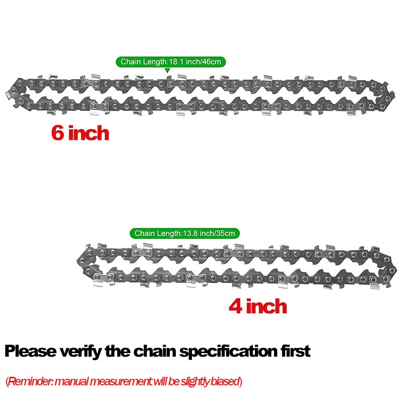4/6 Inch Chain Guide Electric Pruning Saw Accessory Mini Steel Chainsaw Chain Stainless Steel Quenching Sharp Chain For Garden