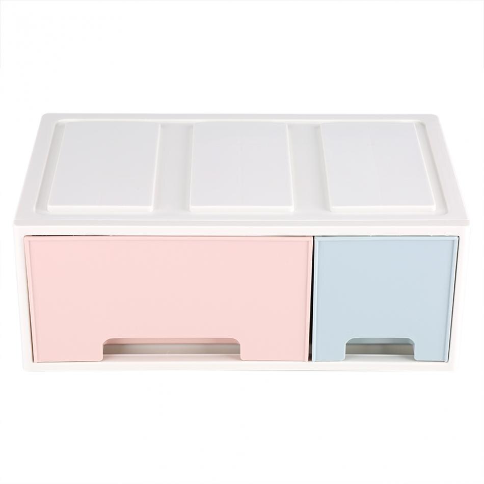 Desktop opbevaringsboks makeup organizer beholder med skuffer smykkeholder plast make up box kabinetter smykke opbevaringsboks