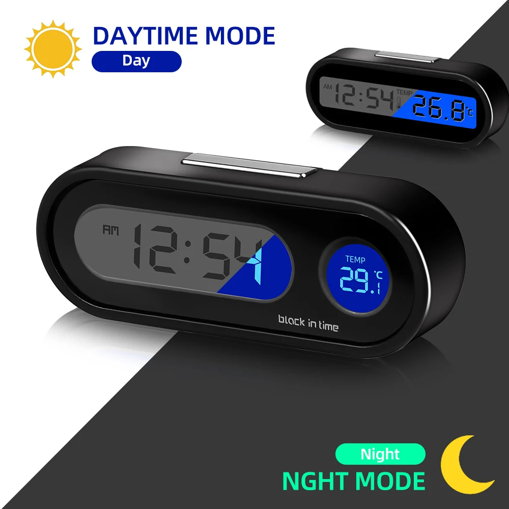 Zeit/Temperatur Auto Instrument Mini Auto elektronische Uhr Zeit Auto Uhren leuchtende Thermometer LCD Hintergrund beleuchtung Digital anzeige