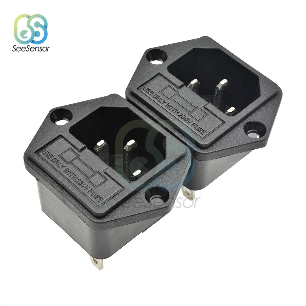 10A 250VAC 3 Pin AC-02 conector de entrada de AC-03 enchufe de alimentación portafusibles conector macho