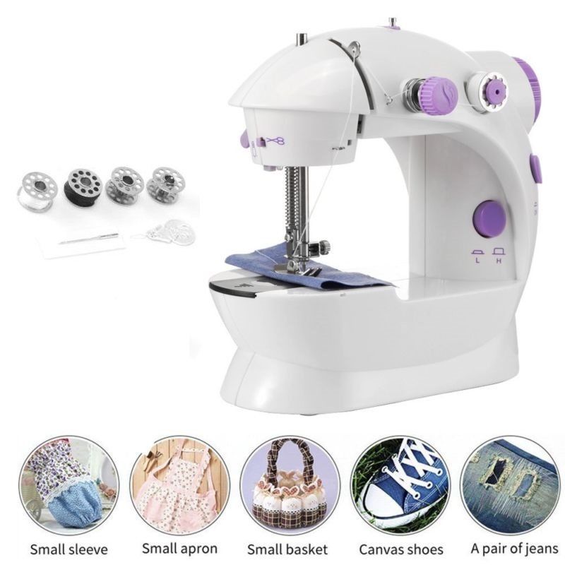 Mini Sewing Machine Portable Handheld Stitch Sew Needlework Cordless Clothes Fabrics Hand Electric Sewing Machines Accessories