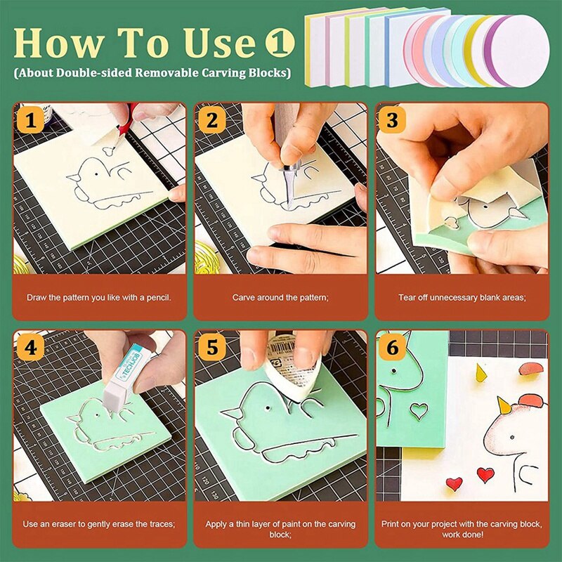 23Pcs Blok Afdrukken Starter Tool Kit, Stempels Maken Set Met Carving Blokken, cutter Tools Voor Stempel Carving