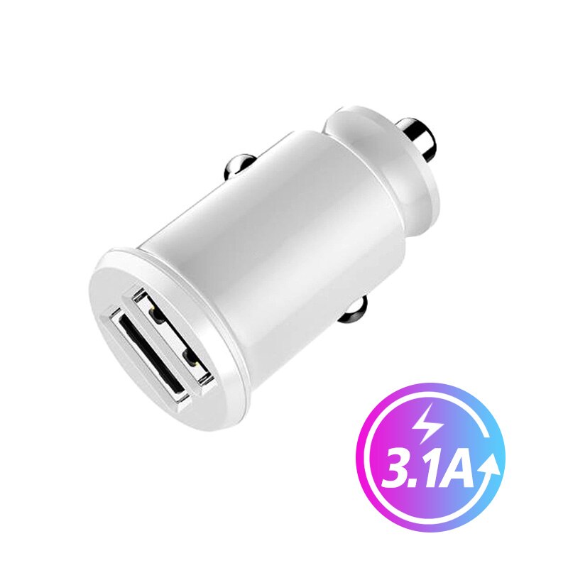 ANMONE Mini Schnelle Dual USB Auto Ladegerät Adapter 3,1 EINEN Schnellen Ladung Auto Telefon Ladegerät Für Tablette praktisch Auto-ladegerät: 3.1A Weiß Ladegerät