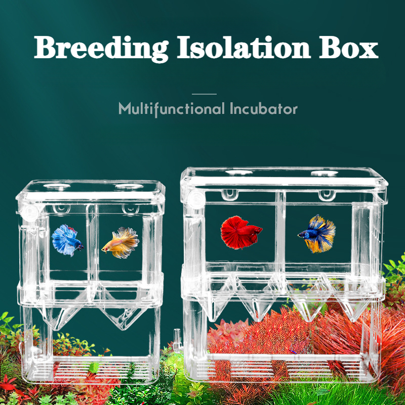 3 maten Dubbeldeks Clear Fish Fokken Isolatie Box Aquarium Fokker Aquarium Uitkomen Incubator Fish House Home acuario