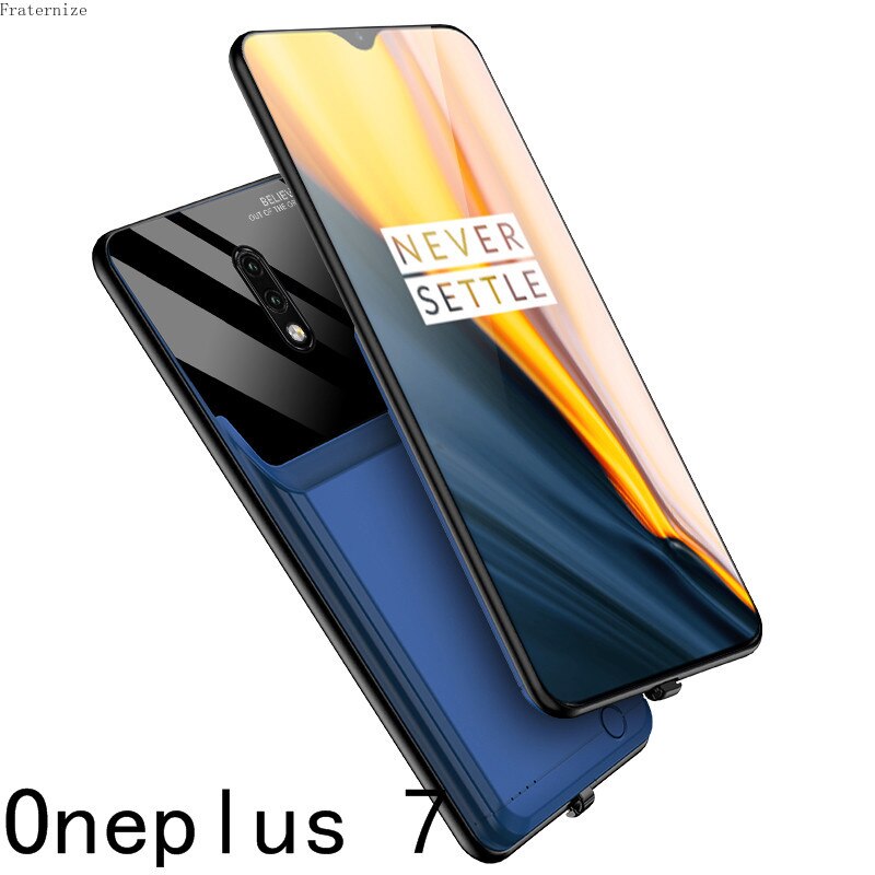 6000mAh stoßfest externe Batterie Ladegerät Fall für Oneplus 7 7T Pro Smart Power Bank Lade Abdeckung für Oneplus 8 Pro 8T Capa: OnePlus 7-Blue