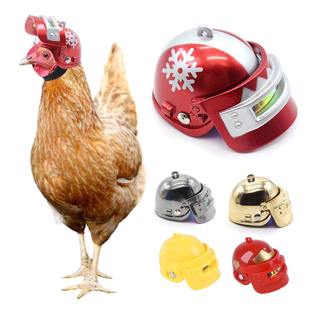 1 stk. kæledyrs hjelm sjov kylling hjelm hovedbeskyttelse kompakt kylling høne hård hat fugl hoved hjelm kæledyrsforsyninger