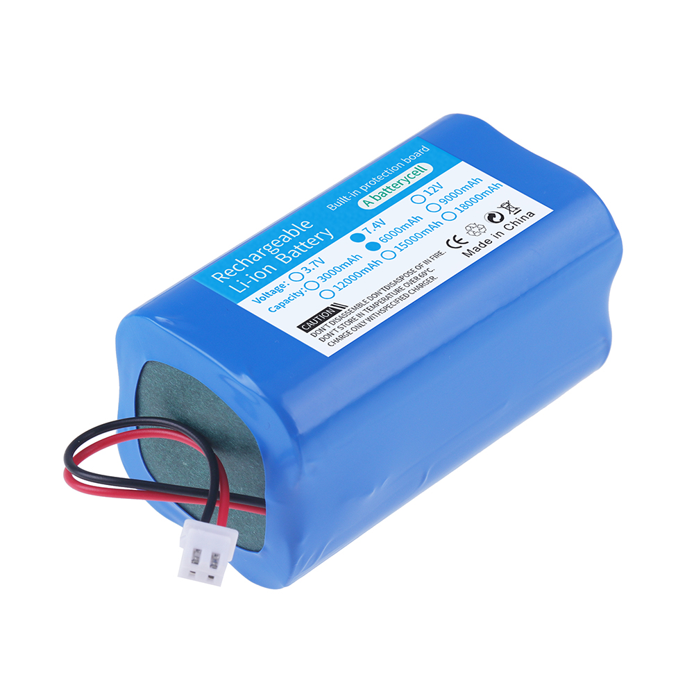 7.4V 6000mAh 18650 lithium battery 1S2P 6000mAh Rechargeable battery pack megaphone speaker protection board + XH-2P Plug