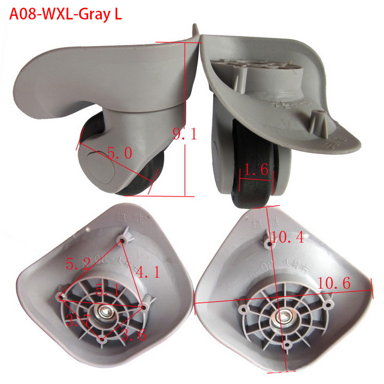Luggage Wheels Replacement for Suitcases Repair Hand Spinner Caster Parts Trolley Rubber A08-WXS: Silver