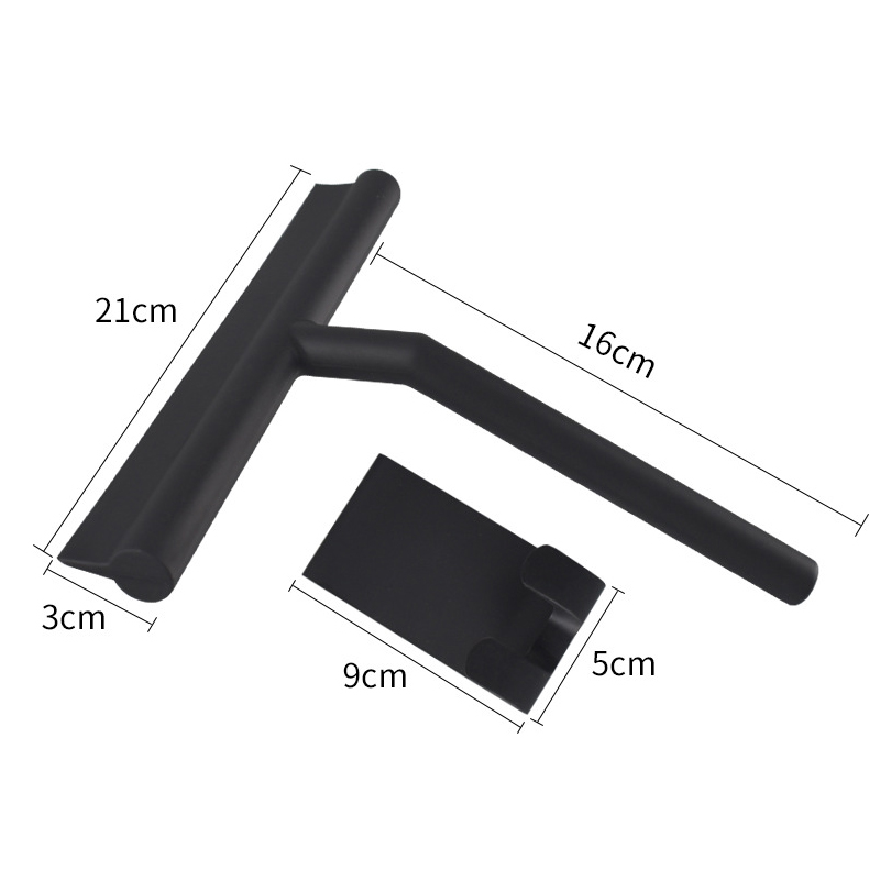 Bathroom Shower Squeegee Household Glass Wiper Window Mirror Silicone Scraper Shower Doors Hanging Squeegee Holder Cleaning Tool