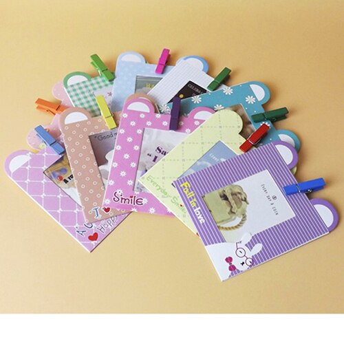 for Film Cameras DIY Kraft Paper Photo Album 3inch Wall Hanging Photo Frame for Pictures Home Decoration Wedding Photo Frame: Red / Pink