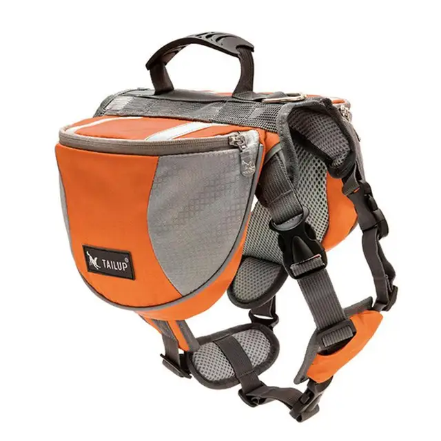 Pet Outdoor Backpack Large Capacity Dog Adjustable Saddle Bag Luxury Dog Backpack Harness Carrier For Traveling Hiking: L / WHITE