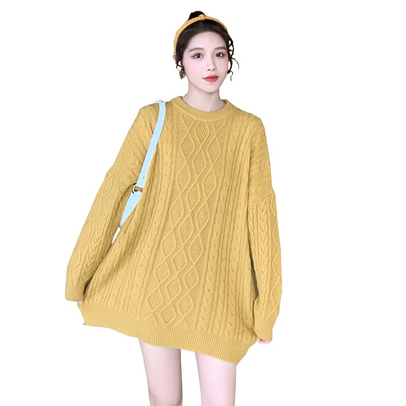 1608# Autumn Winter Knitted Maternity Sweaters Large Size Loose Clothes for Pregnant Women Vintage Pregnancy Tops