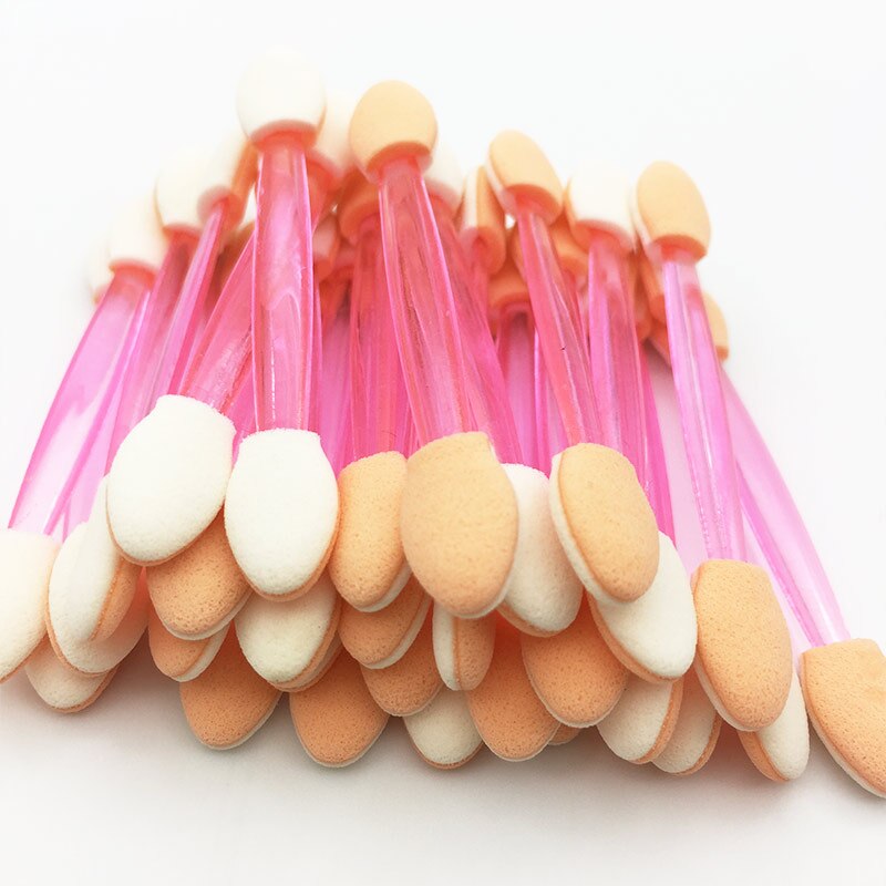 Pinceaux jetables pour fard à paupières, 50 pièces, kit de maquillage jetable pour applicateur cosmétique, éponge en Nylon double face