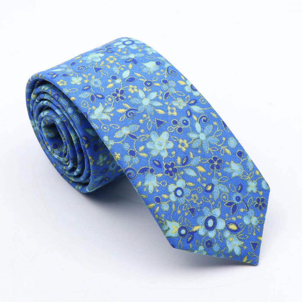Gravata floral 100% algodão para homens, amarelo, vermelho, azul, flor, 6cm, uso diário, skinny, azul marinho, para casamento, gravatas para festa, presentes: 14