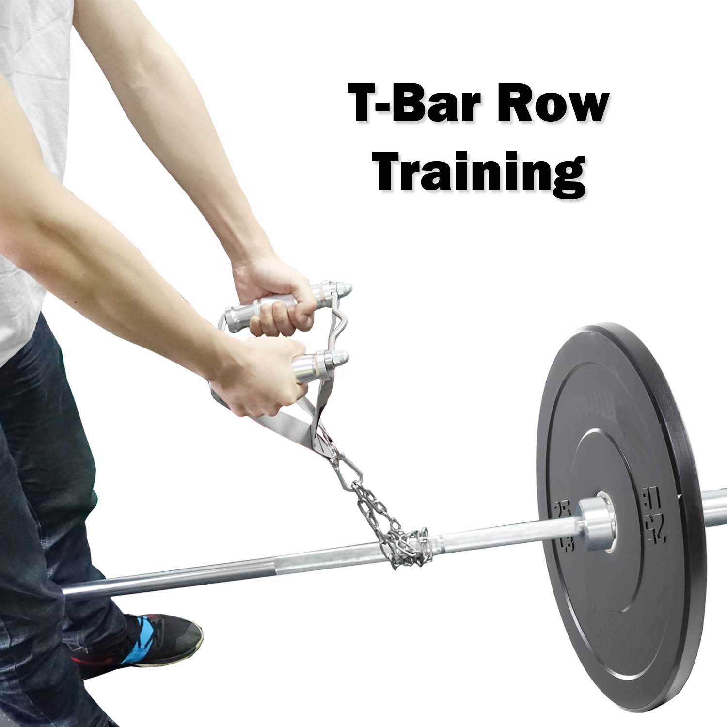 Portable Metal Gym Double D Handles V Bar for Cable Machine LAT Pull Down T-bar Row Training Landmines Handles Workout Equipment