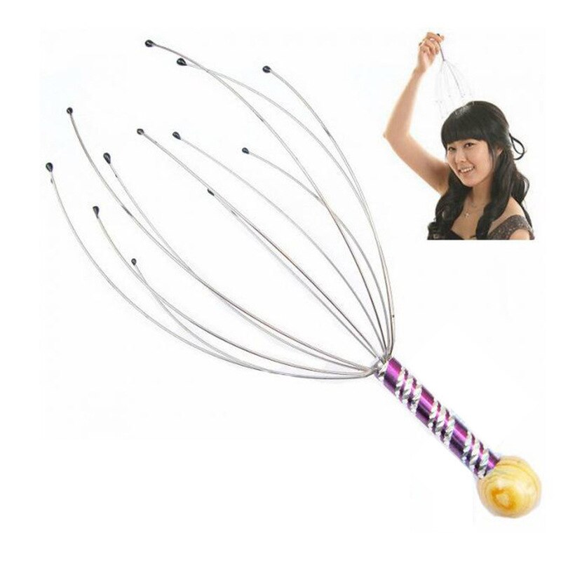 1PC Octopus Head Scalp Relaxation Massage Pain Relief Body Massager Stress Release Relaxing Claw Metal Massager Device Unisex