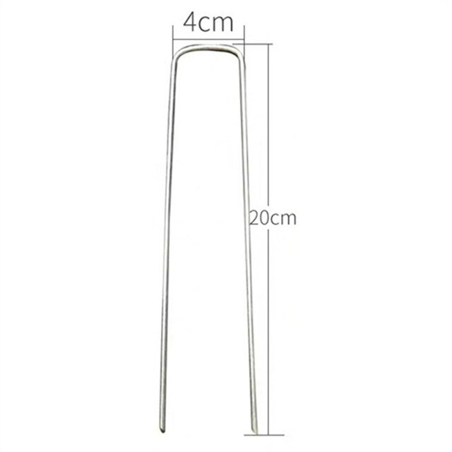 10 stück metall-erdanker in u-form für zelte, pavillons, campingplanen, haken (10 x 15 x 20 cm cm), bodennägel, outdoor-camping-zeltausrüstung: 20cm