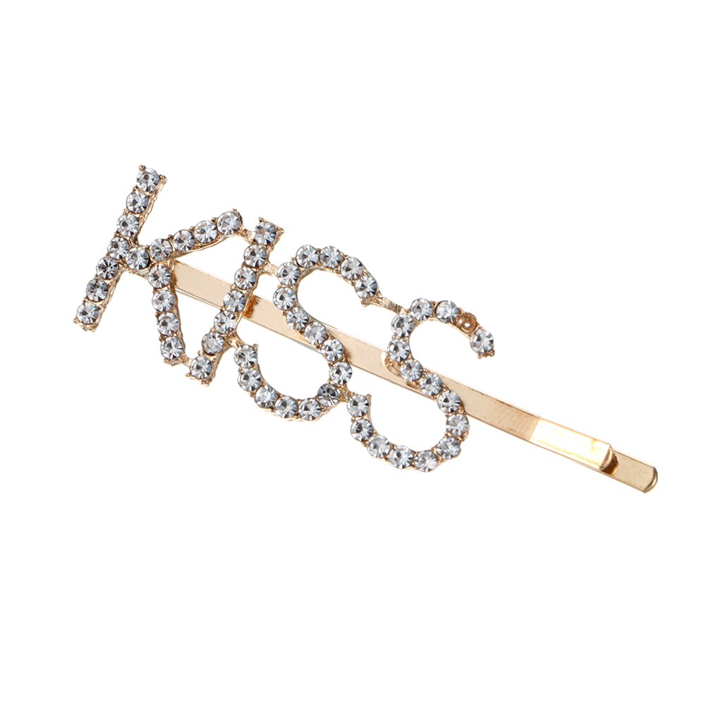 Letter Word Rhinestone Crystal Hairpin Hairgrip Hairclips Hair Clip Grip Pin Barrette Ornament Hair Accessories