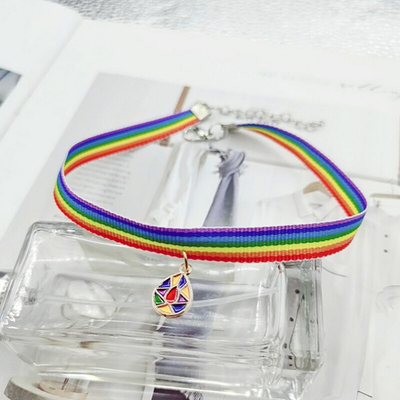 Charm Rainbow LGBT collana girocollo per donna coppia goccia d&#39;acqua ciondolo luna catena clavicola coppia amante gioielli amicizia