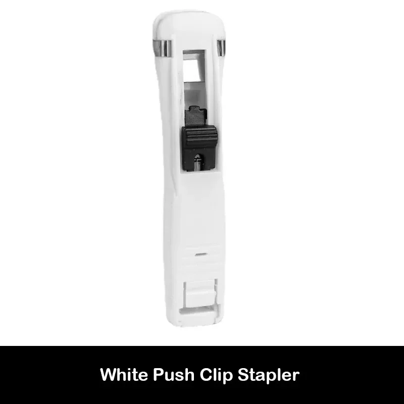 Push Clip Stapler Staple Remover Binder Push Clamp Tape Dispenser Paper Clips Stationery School Office Supplies Bookbinding: SKY BLUE
