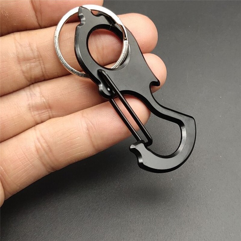 Stainless Steel Mountaineering Key Buckle Key Chain Car Key Ring Carabiner Clip Bottle Opener Tool Camping Climbing accessories