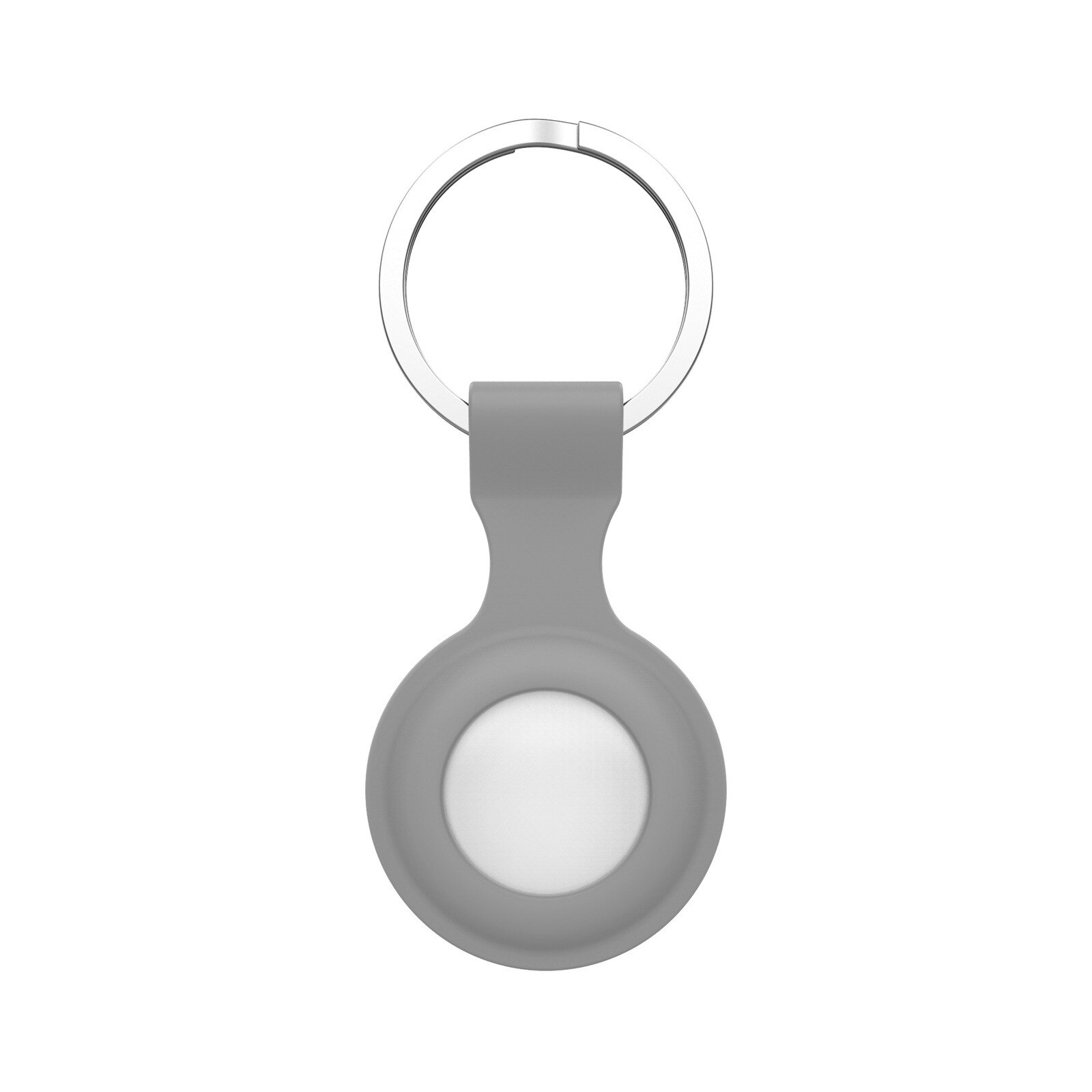 Voor Apple Airtags Vloeibare Siliconen Beschermhoes Voor Apple Locator Tracker Anti-Verloren Apparaat Sleutelhanger Beschermhoes: Grijs