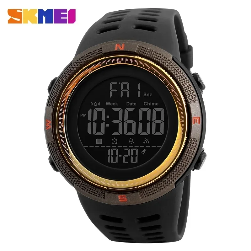 Relojes multifunción SKMEI 1251, reloj despertador Chrono 5Bar, reloj Digital resistente al agua, reloj deportivo para hombre al aire libre: Rosa