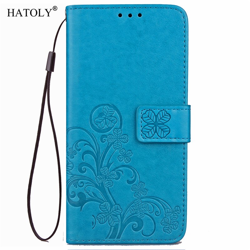 HATOLY For Phone Case LG K3 Cover 4.5'' Flip PU Leather & TPU Holster Case For LG K3 Case K3 Funda With Card Slot: Blue