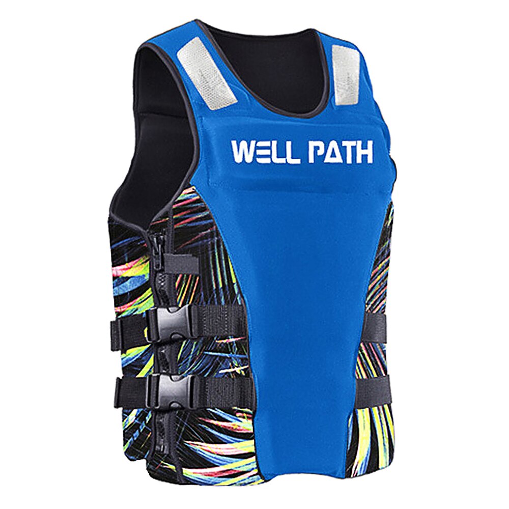 Water Sports Life Jacket Buoyancy Life Saving Safety Vest Drainage Holes Adults Fishing Boating Kayaking Surfing Swimming Vest: Blue / L