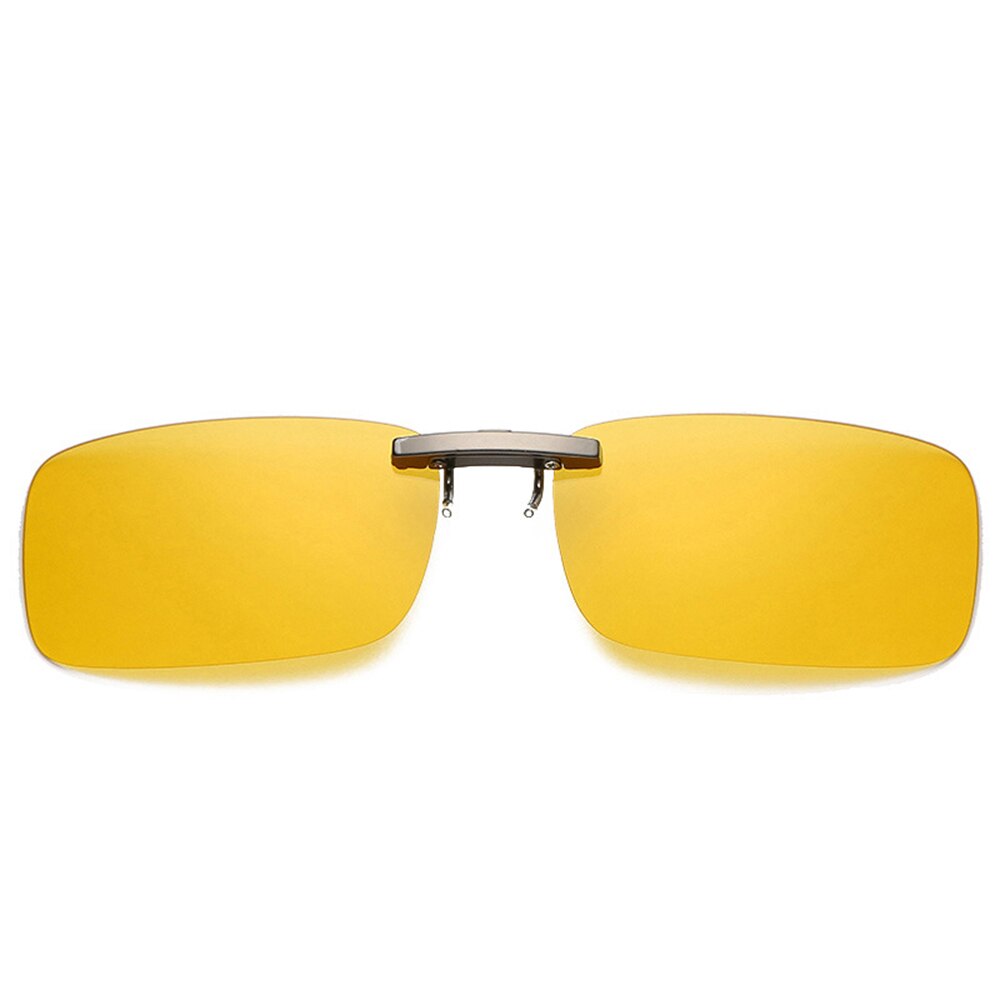 Universele Clip-On Gepolariseerde Zonnebril Auto Driver Bril Anti-Uva UV400 Hd Rijden Lens Clip Op Zonnebril Interieur accessoires: Night vision yellow