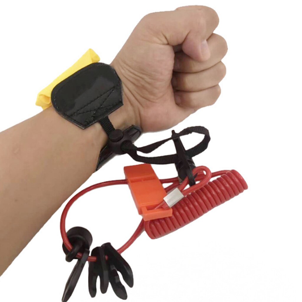 Safety Tether Lanyard Kill Stop Switch Buoyancy Wrist Strap for Boats Yachts