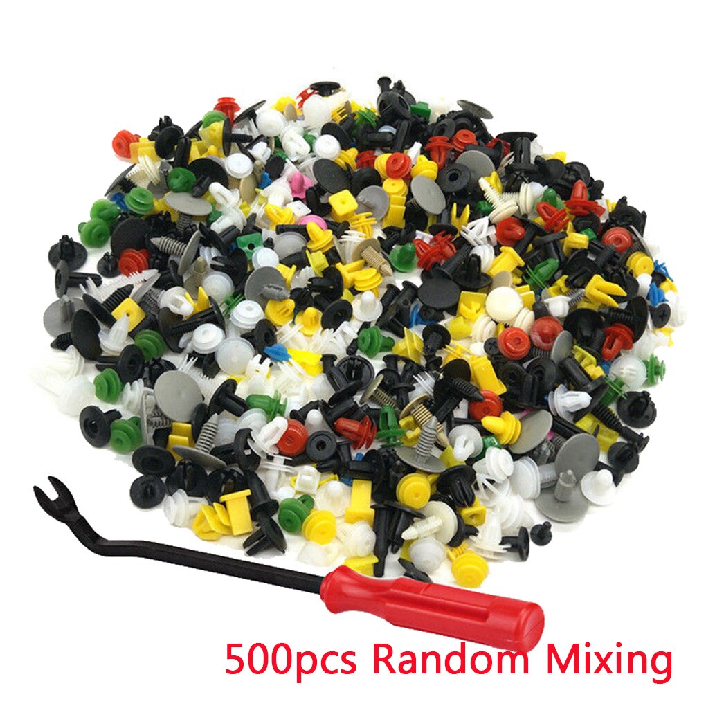 1000Stck 30 arten Universal- gemischt Auto Verschluss Auto Stoßstange Clips Halter Auto Verschluss Niet Tür Tafel Liner für Alle Auto: 500Stck mit Werkzeug