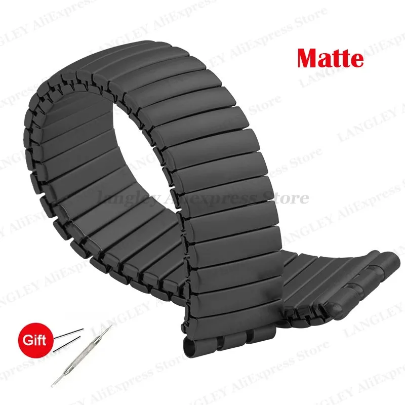 Elastisches Metall-Uhrenarmband für Swatch-Uhrenarmband, 17 mm, 20 mm, strecken-Erweiterung, Edelstahl-Uhrenarmband, Herren- und Damenarmband-Zubehör: Elfenbein / 20mm