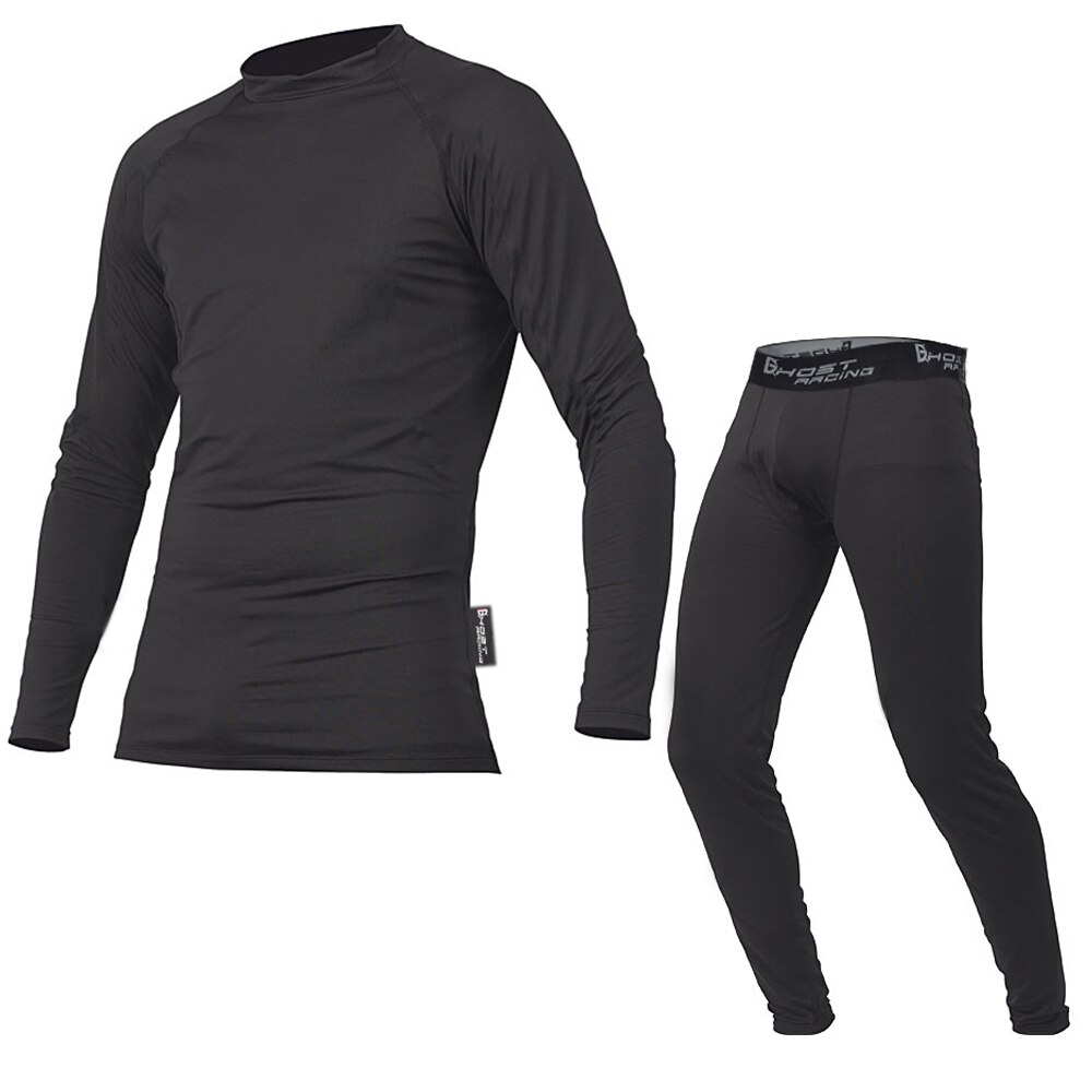 Mænds termiske undertøj sæt motorcykel bundlag vinter varme stramme lange skjorter & toppe bunddragt