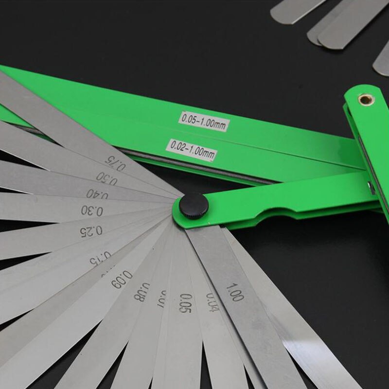 Detachable Feeler Gauge 150mm Length 17 Blade Feeler Measuring Instrument Metric Feeler Gauge 0.02-1.00mm Measuring Tool