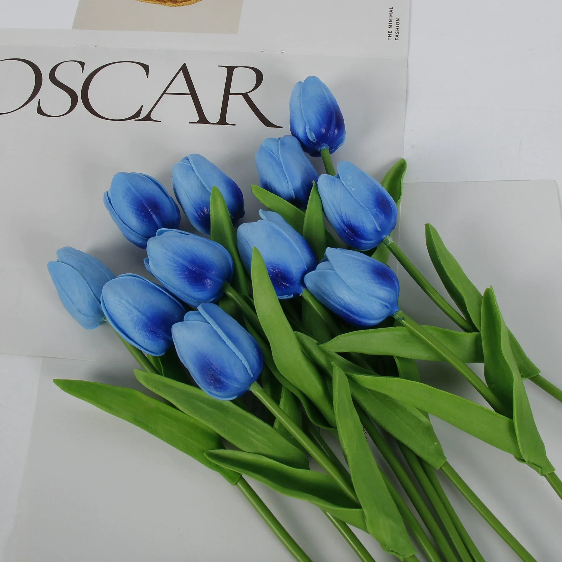 10pc Tulpe Hochzeit Künstliche Blumenstrauß Künstliche Blume Brautstrauß draussen Hausgarten Blumenstrauß Party Vase Dekorative Pflanze: Grün