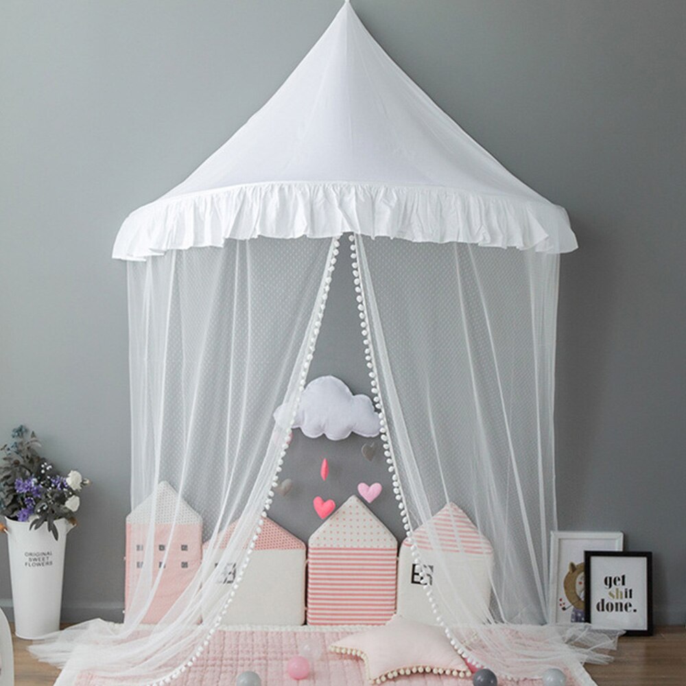 Bambini Tenda Casa Del Bambino Letto A Baldacchino Tende Principessa Playhouse Del Bambino Della Ragazza Culla Baldacchino Netto Letto Cupola Baldacchino Tenda Dei Bambini Decor Bambini tenda del gioco: White / 110x50cm