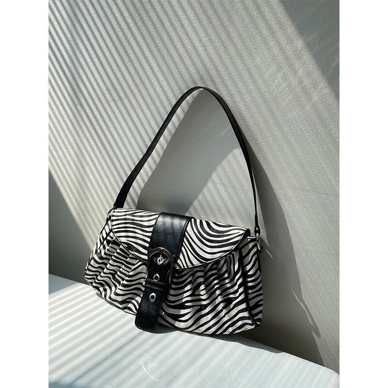 Zebrapatroon crossbody tas voor dames all-match retro oksel schoudertassen dames avondfeest portemonnee