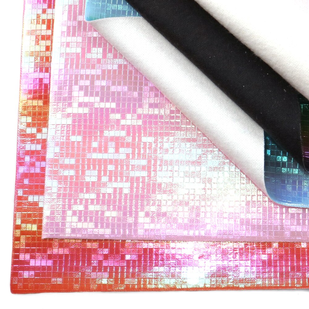 20*34cm plaid iriserende vinyl stof kunstlæder stof ark til at gøre øreringe hårbuer ,1 yc 8220